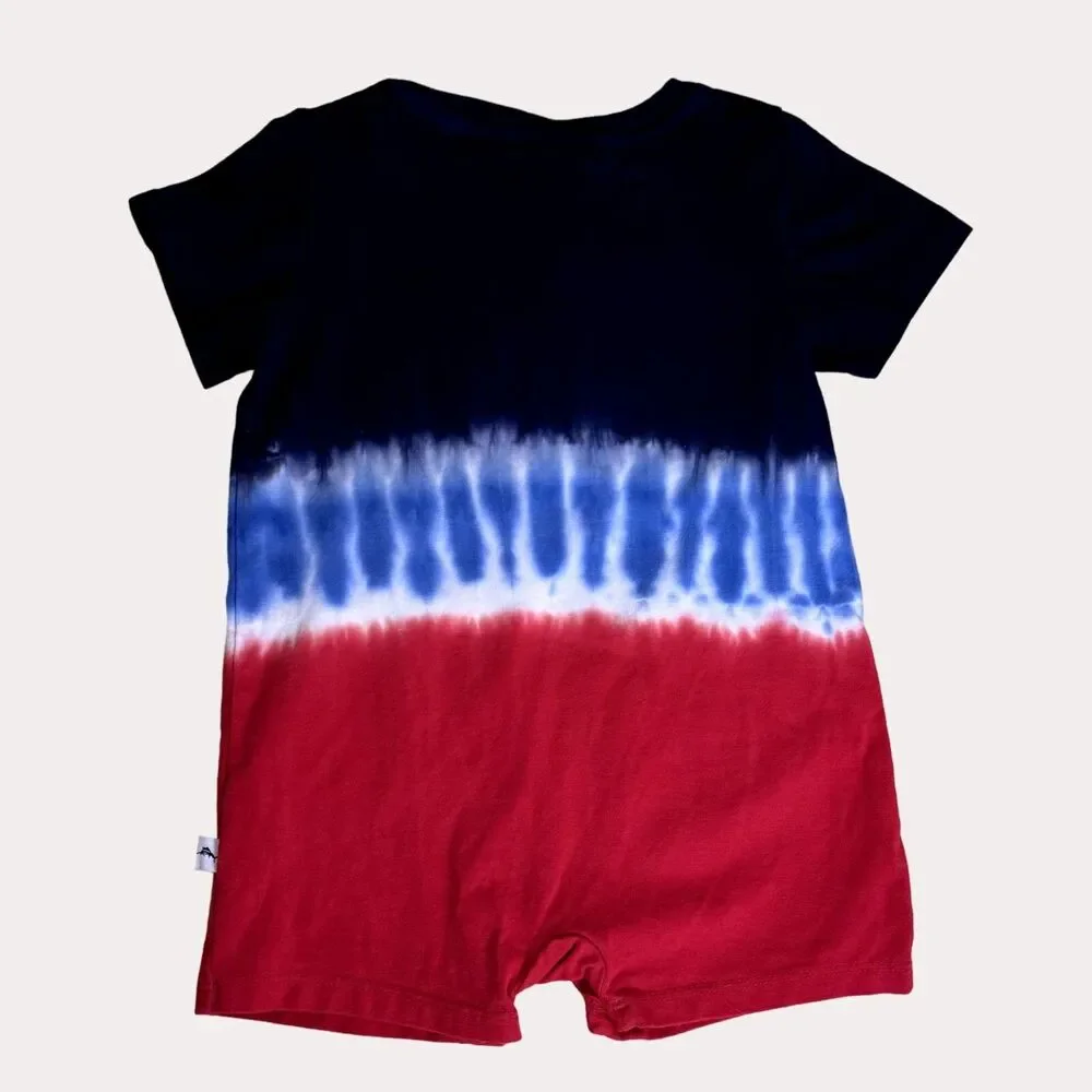 Tommy Bahama Tie Dye Romper Baby Infant Red White Blue 6 9 Month
